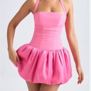 Oh Polly Pink Halter Mini Dress